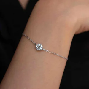 Certified 1CT Moissanite Bracelet for Women Real S925 Silver Classic Round Lab Diamond Charm Hand Chain Adjustable Jewelry Gifts