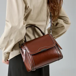 Cowhide Women's Tote Bag 2024 New Luxury Genuine Leather Shoulder Crossbody Bags High Quality Vintage Female Handbag 6241