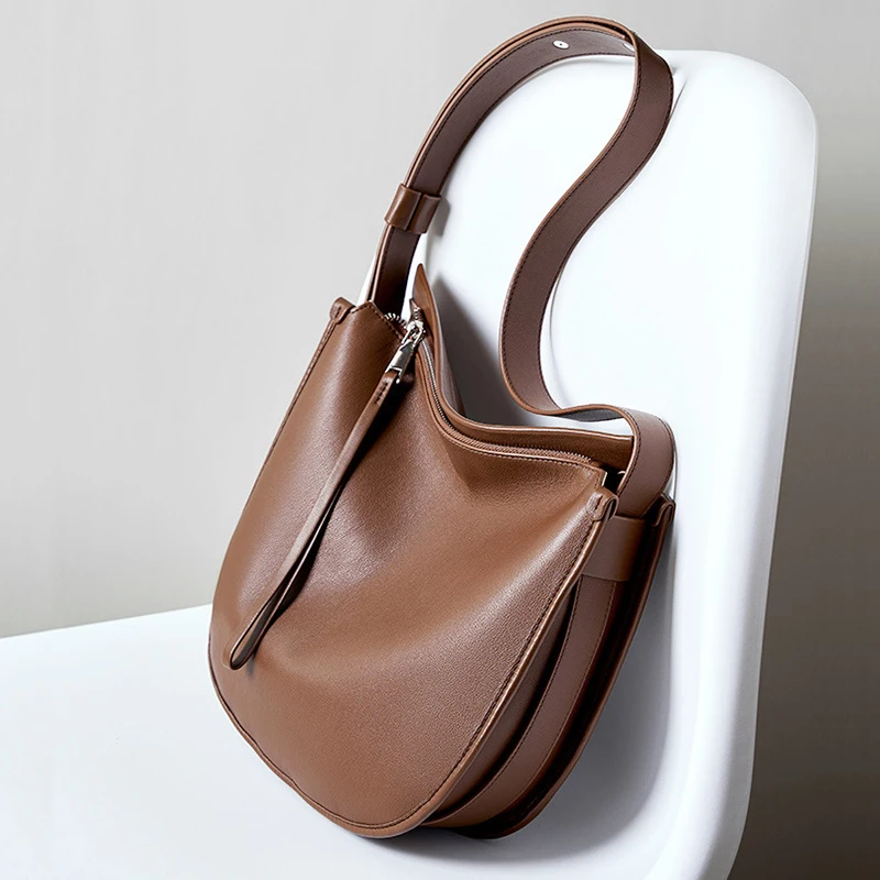 Genuine Leather Women Tote Bag 2025 New Large Capacity Women's Shoulder Bag Luxury Designer Cowhide Crossbody Bags 2522 - Image 3